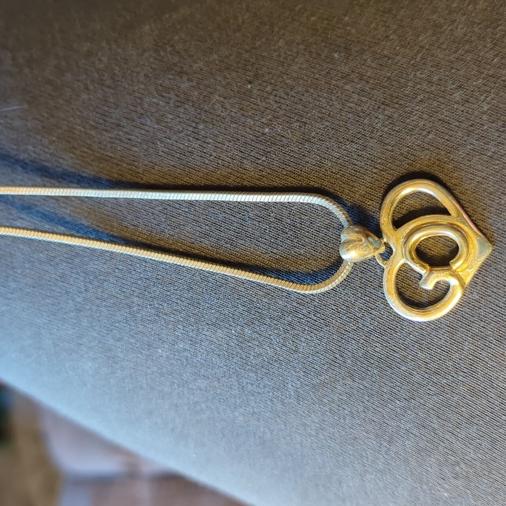 SJ STAMPED GOD HEART NECKLACE 16" W/ 1" GOD HEART